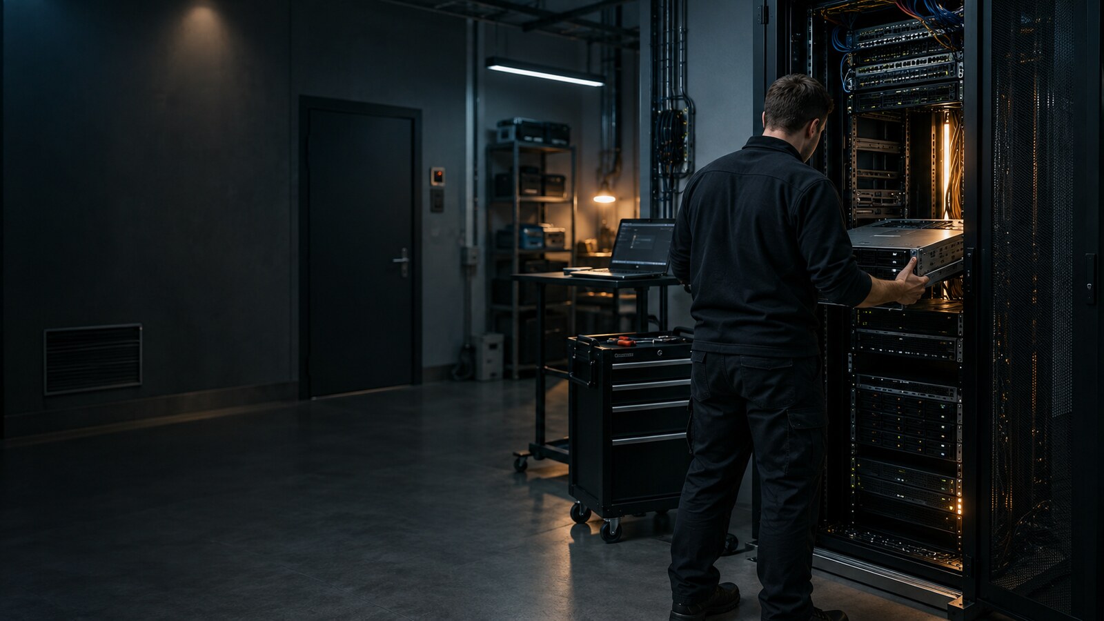 KI-Symbolbild: Einbau eines Servers