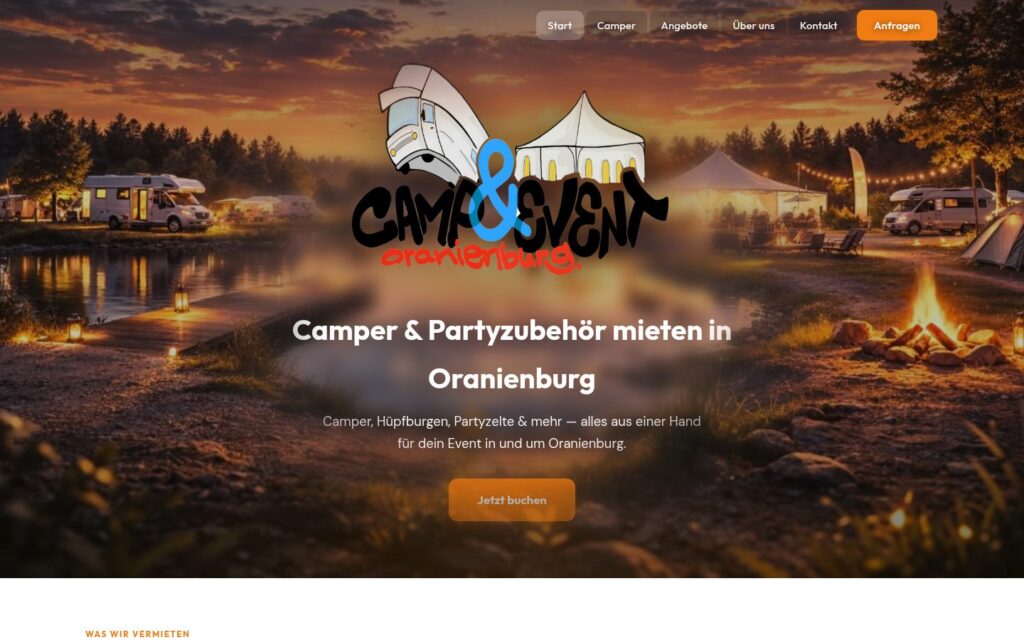 Startseite von camp-event.de